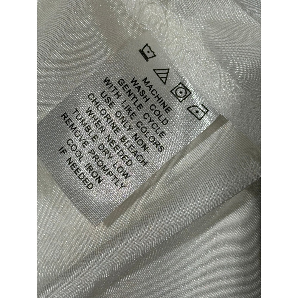 Vintage California Dynasty Ivory Satin Robe L Sequin Ruffle RMD031 No Sash - Picture 8 of 10